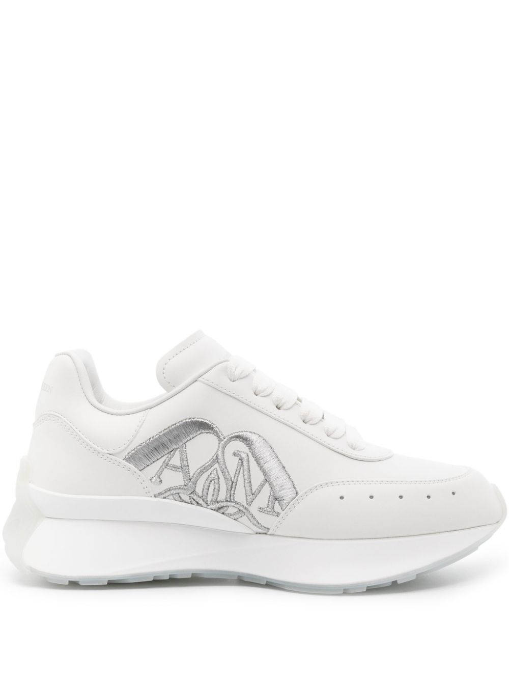 Alexander McQueen Sprint Runner 皮质运动鞋 - 白色