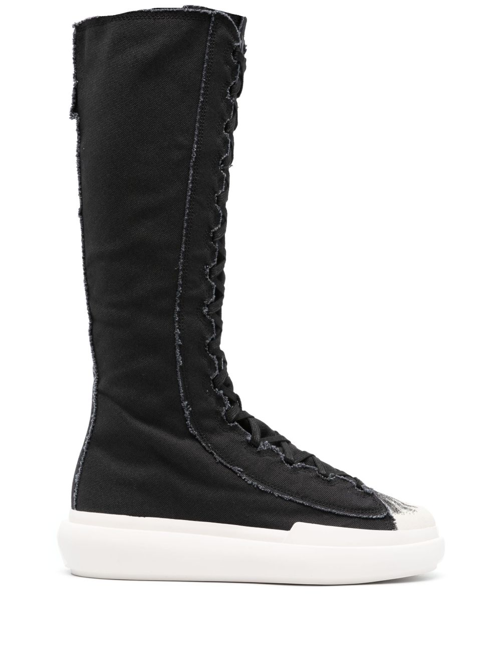 Y-3 Nizza 仿旧高筒运动鞋 - 黑色