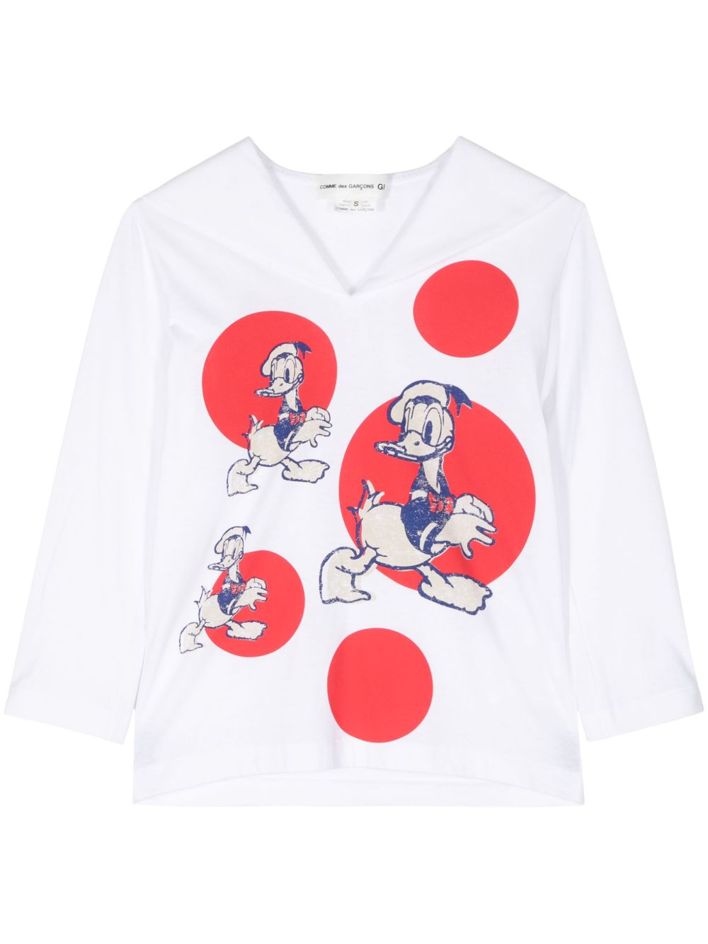 Comme Des Garçons Girl Disney 印花水手领棉T恤 - 白色
