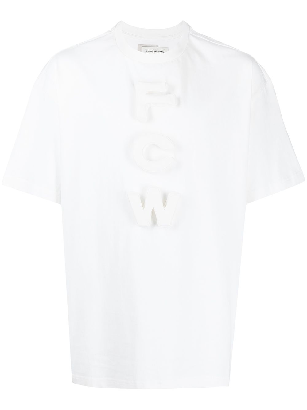 Feng Chen Wang 立体logo棉质T恤 - 白色