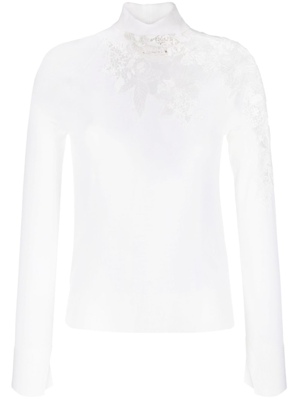 Ermanno Scervino 蕾丝边饰羊毛毛衣 - 中性色