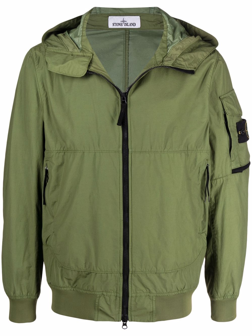 Stone Island Compass 贴花拉链轻薄夹克 - 绿色