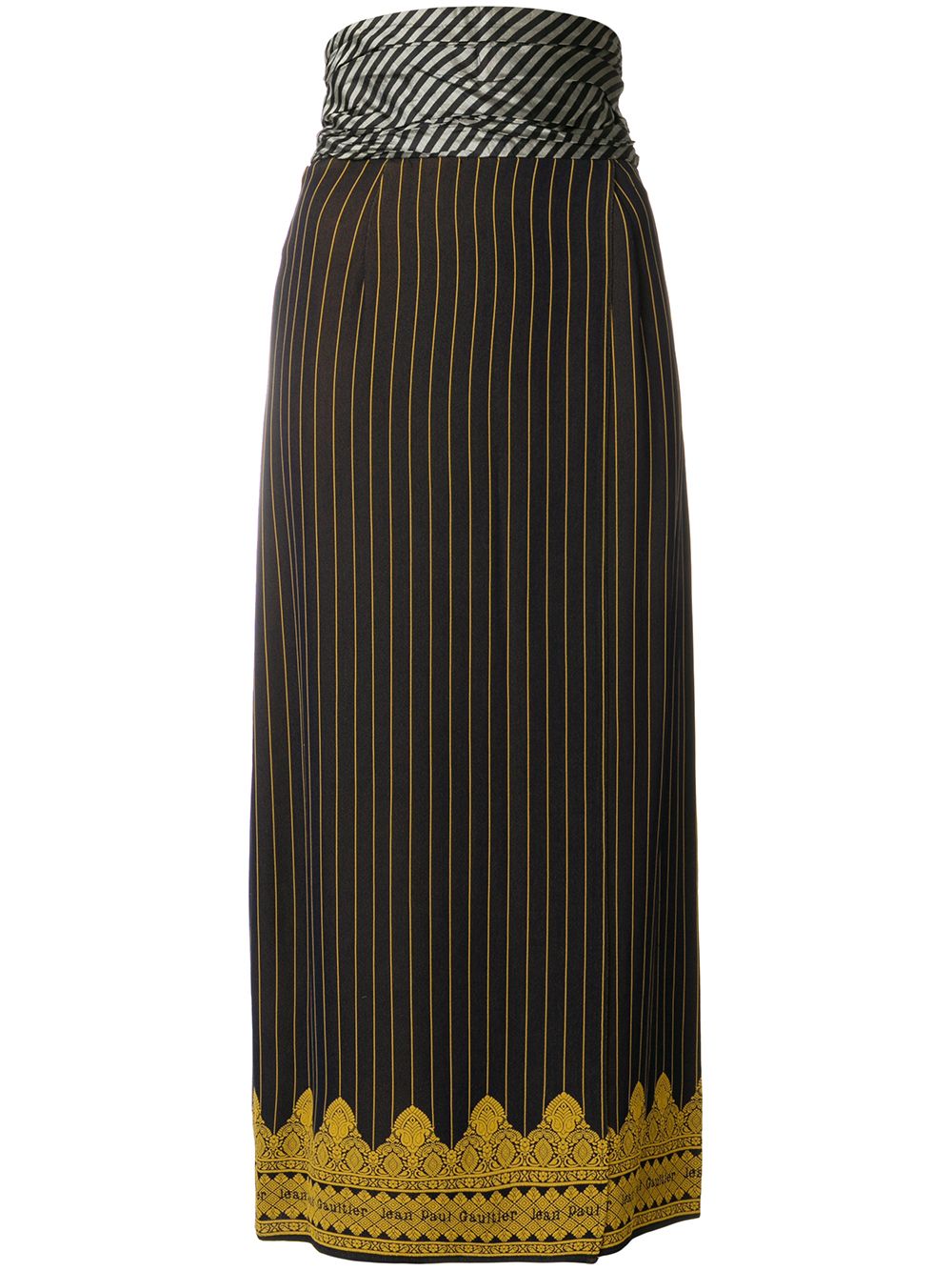 Jean Paul Gaultier Pre-Owned 古着直纹中长半身裙 - 蓝色