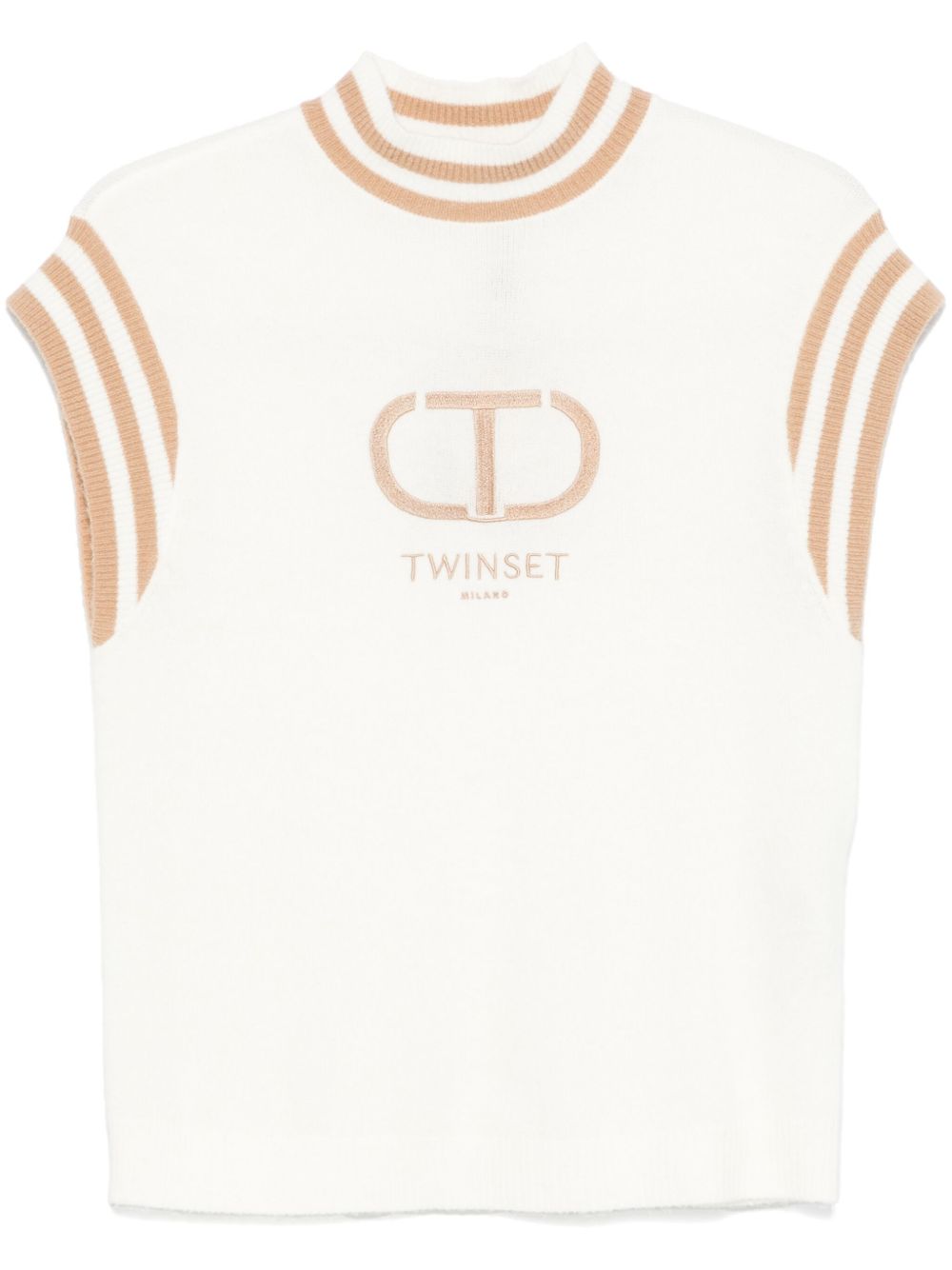 TWINSET logo刺绣卫衣 - 白色