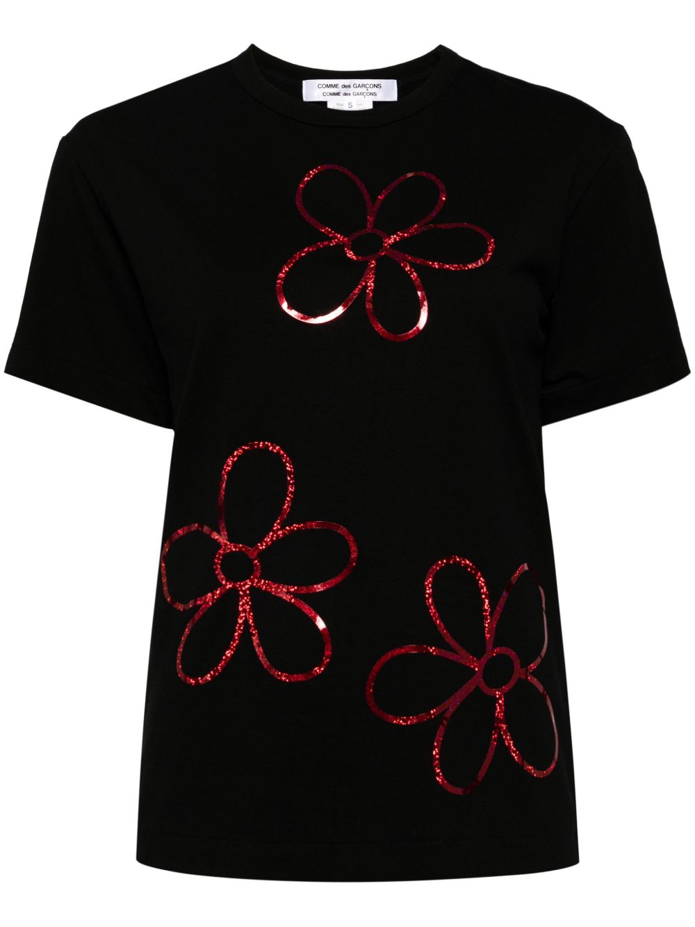 Comme Des Garçons Comme Des Garçons 花卉印花T恤 - 黑色