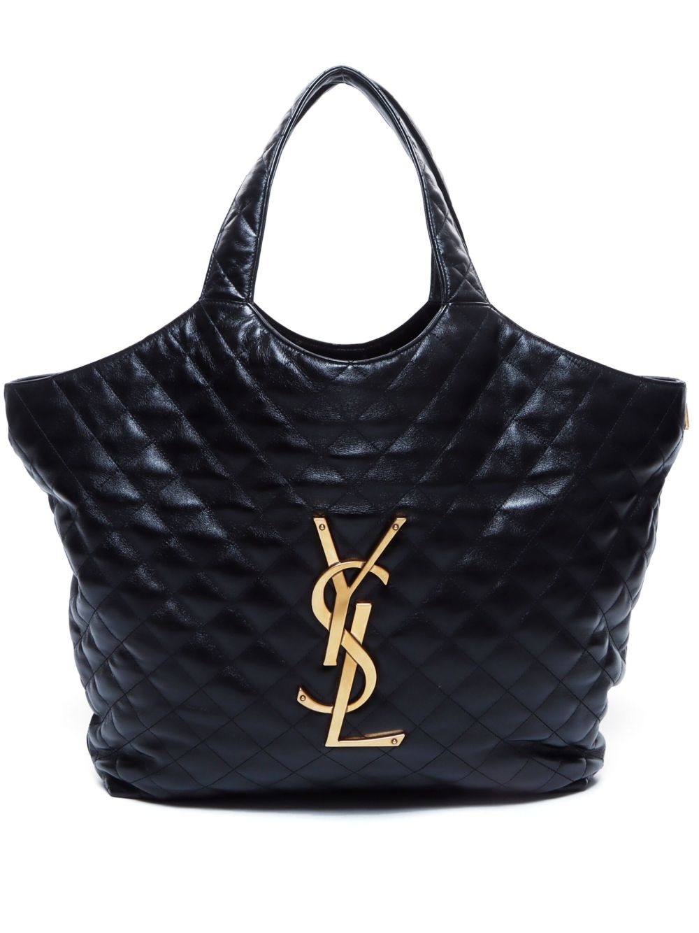 Saint Laurent Pre-Owned Icare 大号皮质手提包（典藏款） - 黑色