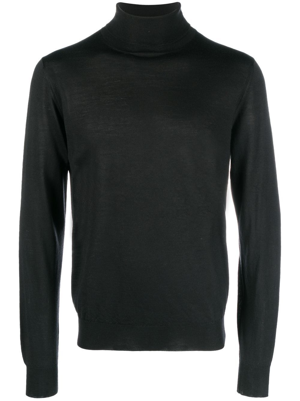 Corneliani 高领初剪羊毛毛衣 - 黑色