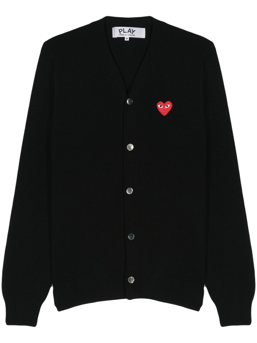 Comme Des Garçons Play 心形贴花羊毛开衫 - 黑色