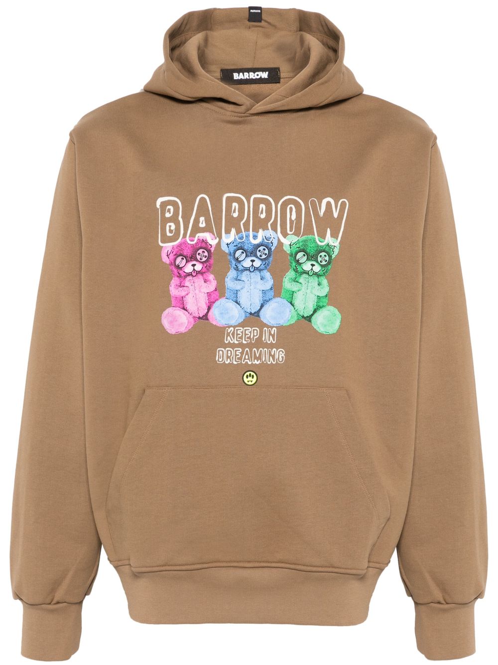 BARROW logo印花连帽衫 - 褐色