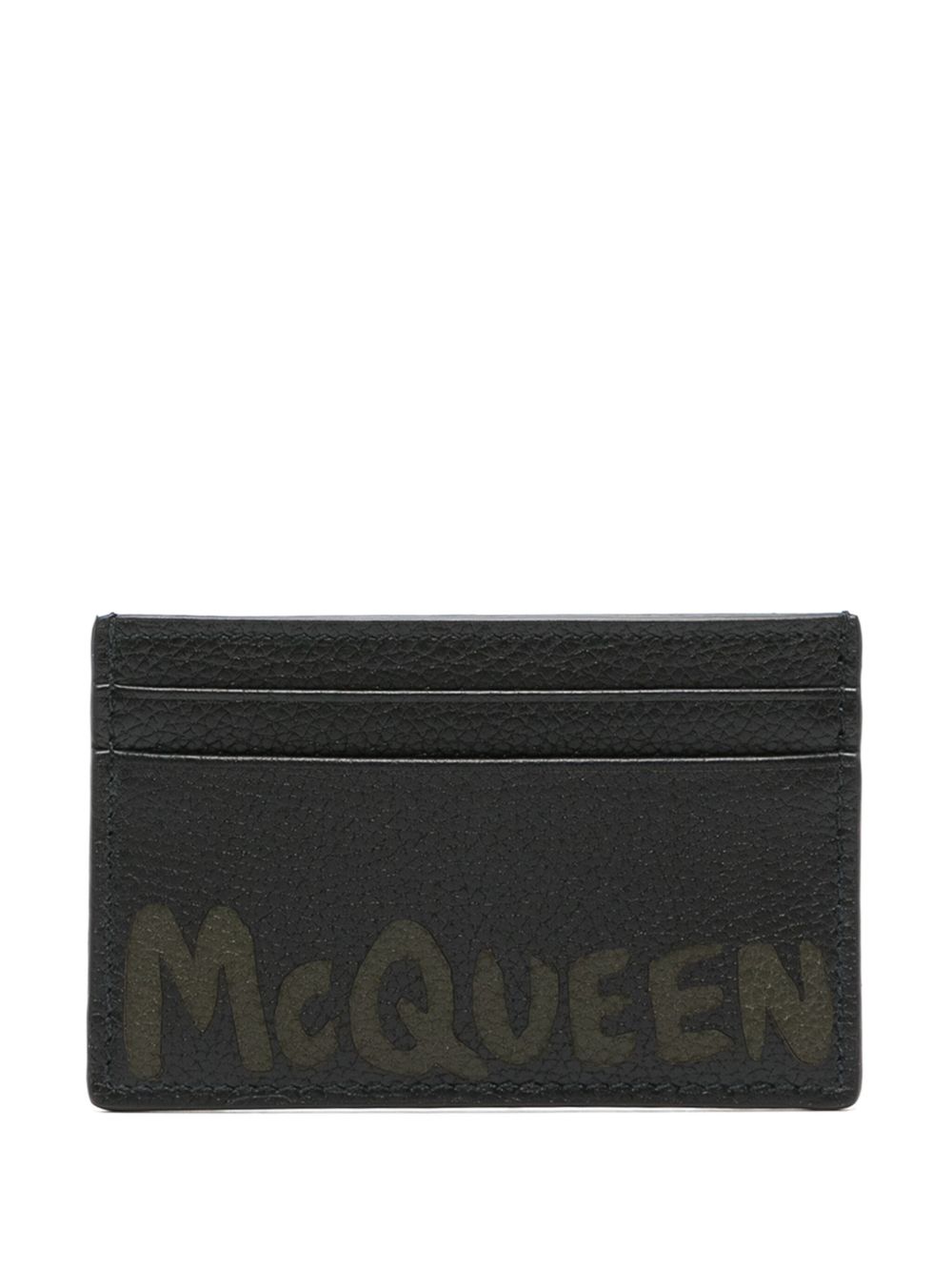 Alexander McQueen Graffiti 纹理皮质卡夹 - 黑色