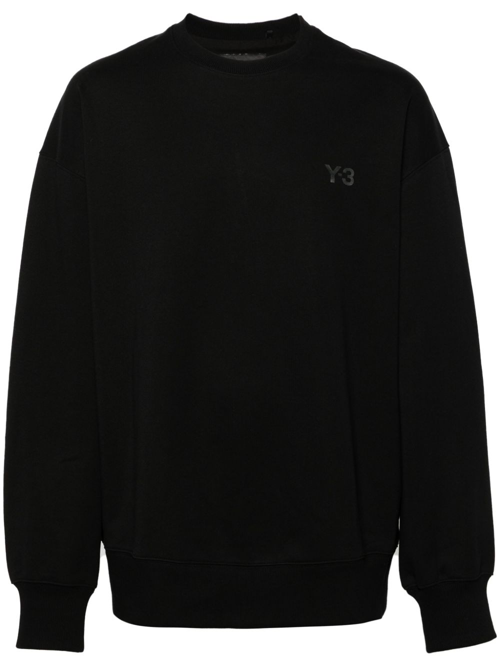Y-3 logo贴花垮肩卫衣 - 黑色