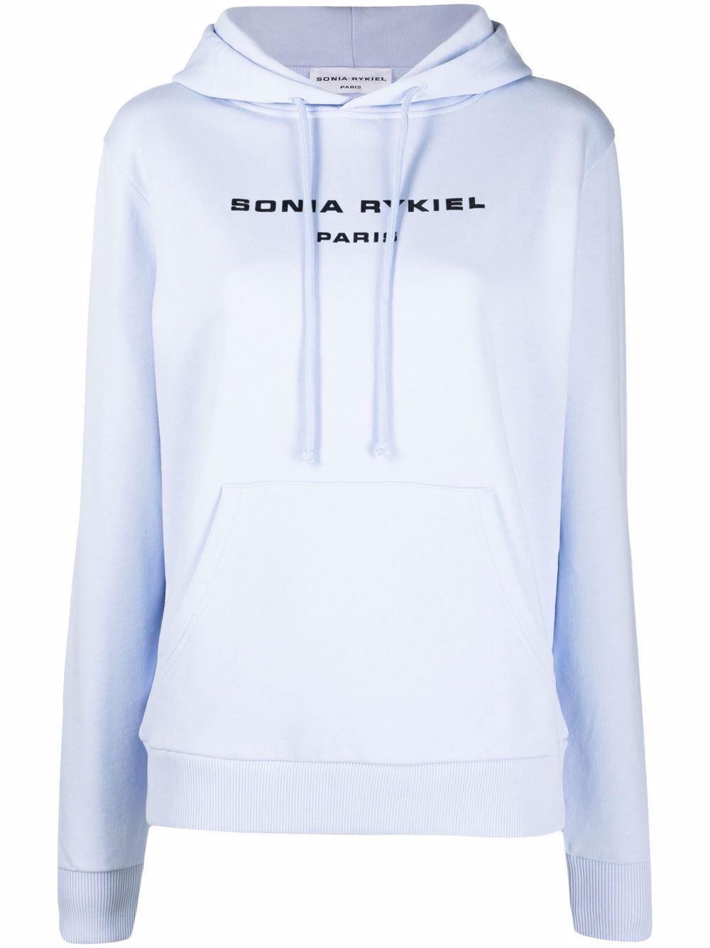 Sonia Rykiel logo印花棉连帽衫 - 蓝色