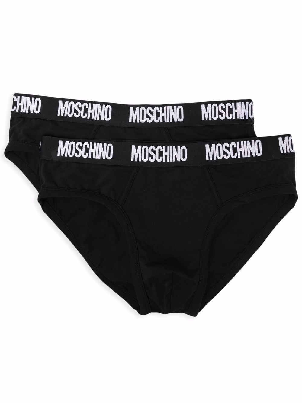 Moschino 莫斯奇诺 logo裤腰三角内裤 - 黑色