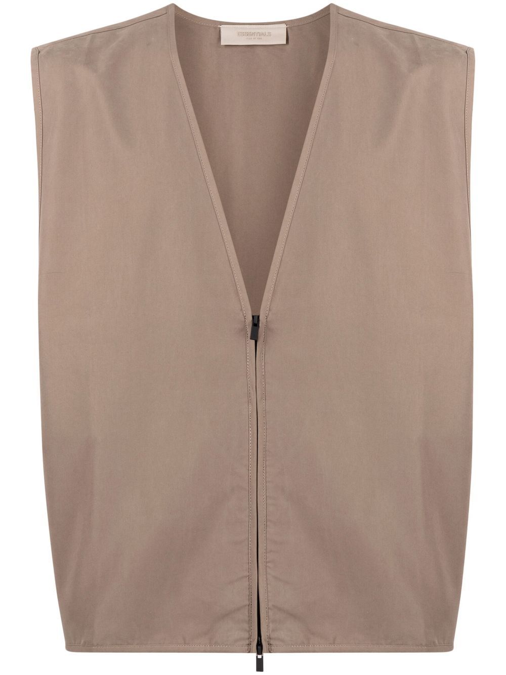 FEAR OF GOD ESSENTIALS V-neck zipped-up gilet - 褐色