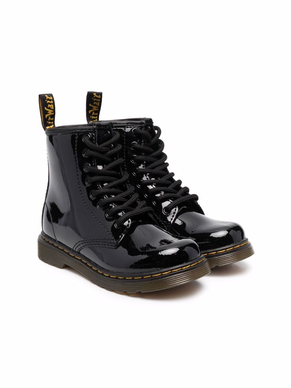 Dr. Martens Kids 1460 漆皮及踝靴 - 黑色