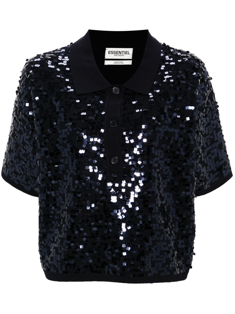 Essentiel Antwerp Glitz polo领上衣 - 蓝色