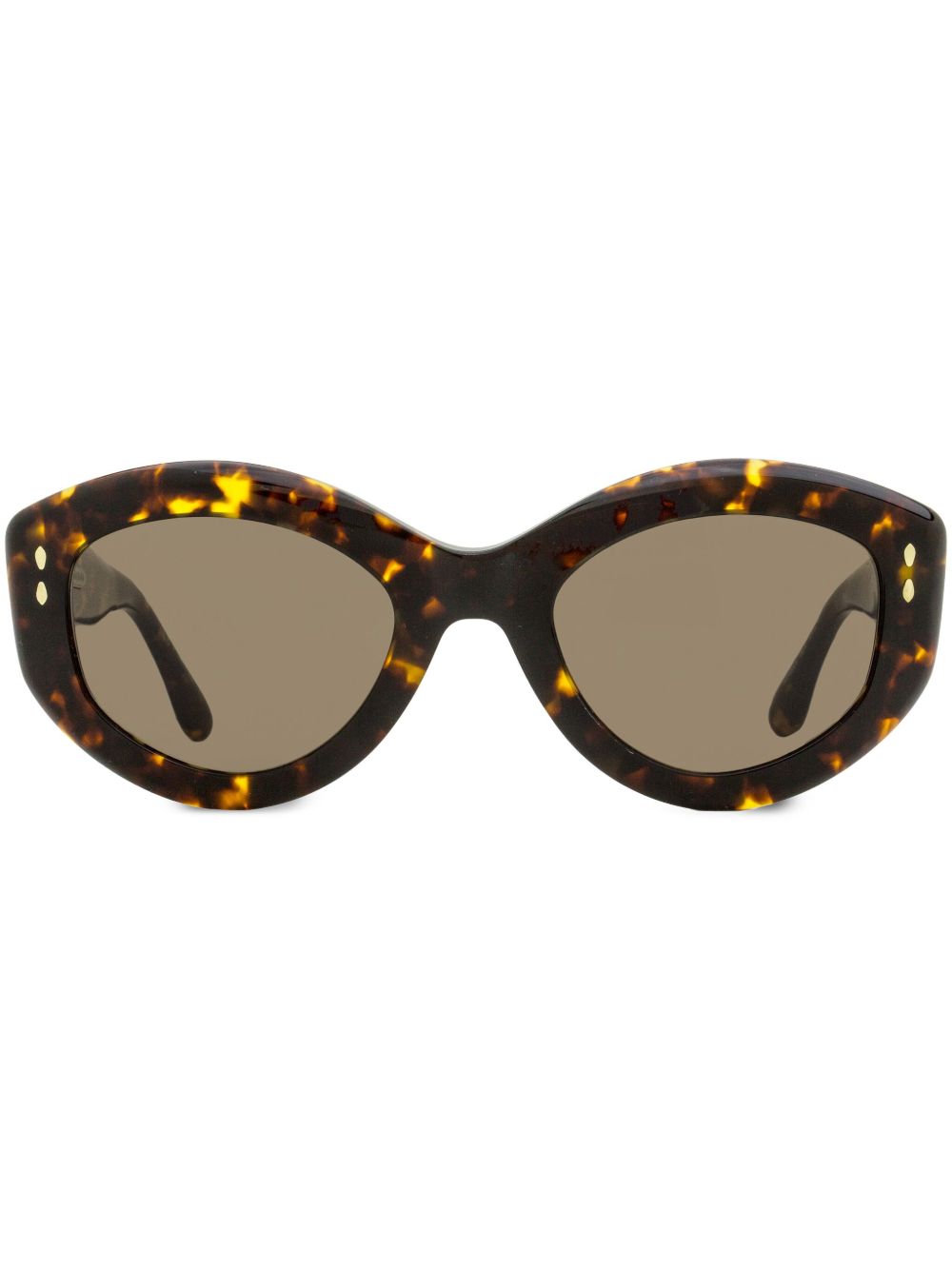 Isabel Marant Eyewear 印花有椭圆框太阳眼镜 - 褐色