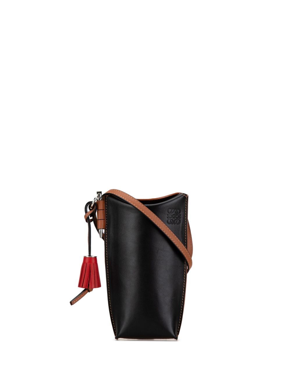 Loewe Pre-Owned Bicolor Gate Pocket 斜挎包（2020年典藏款） - 黑色
