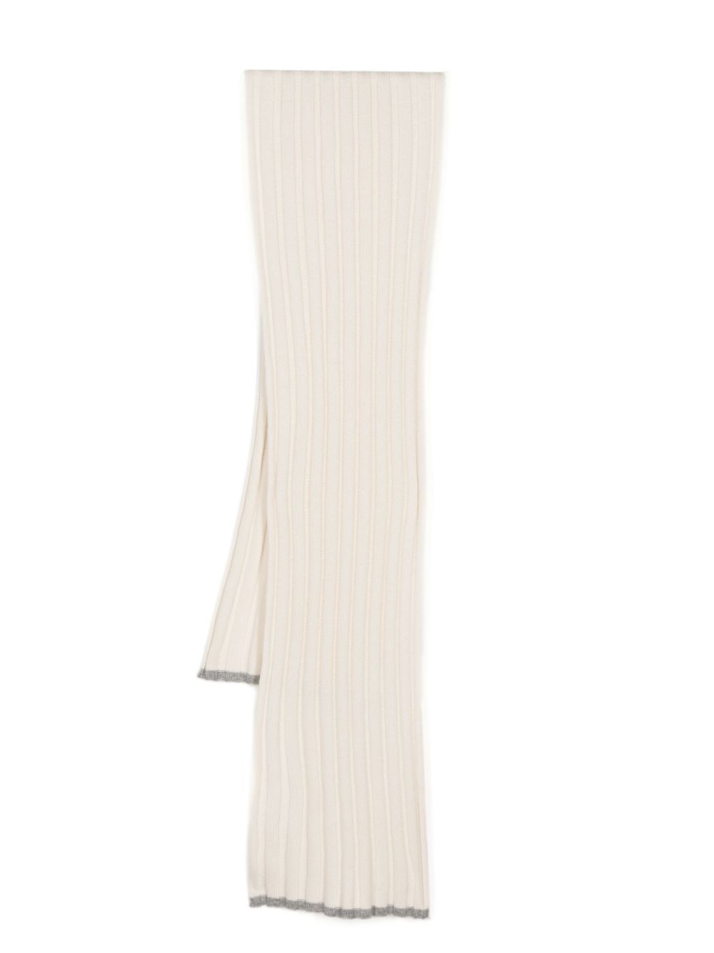Brunello Cucinelli 宽罗纹羊绒围巾 - 中性色