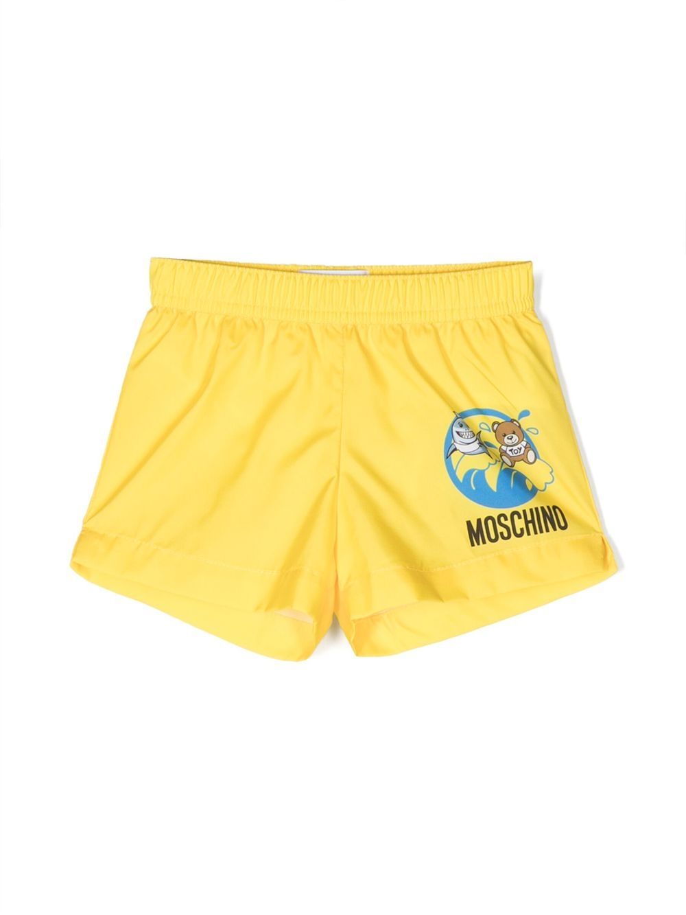 Moschino Kids logo印花套穿式泳裤 - 黄色