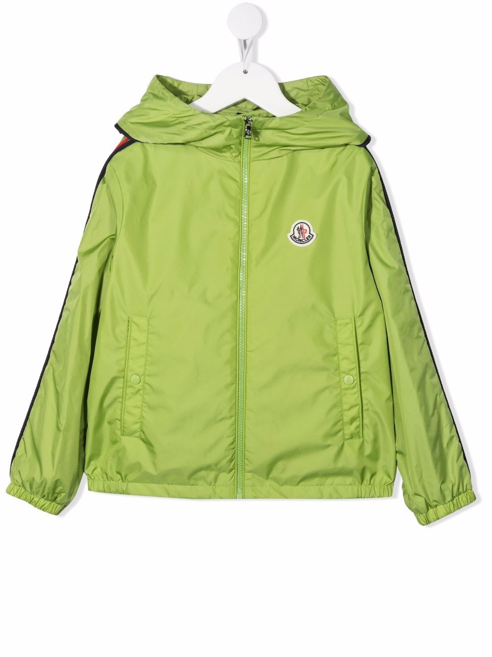 Moncler Enfant 盟可睐 Enfant 标贴拉链连帽夹克 - 绿色
