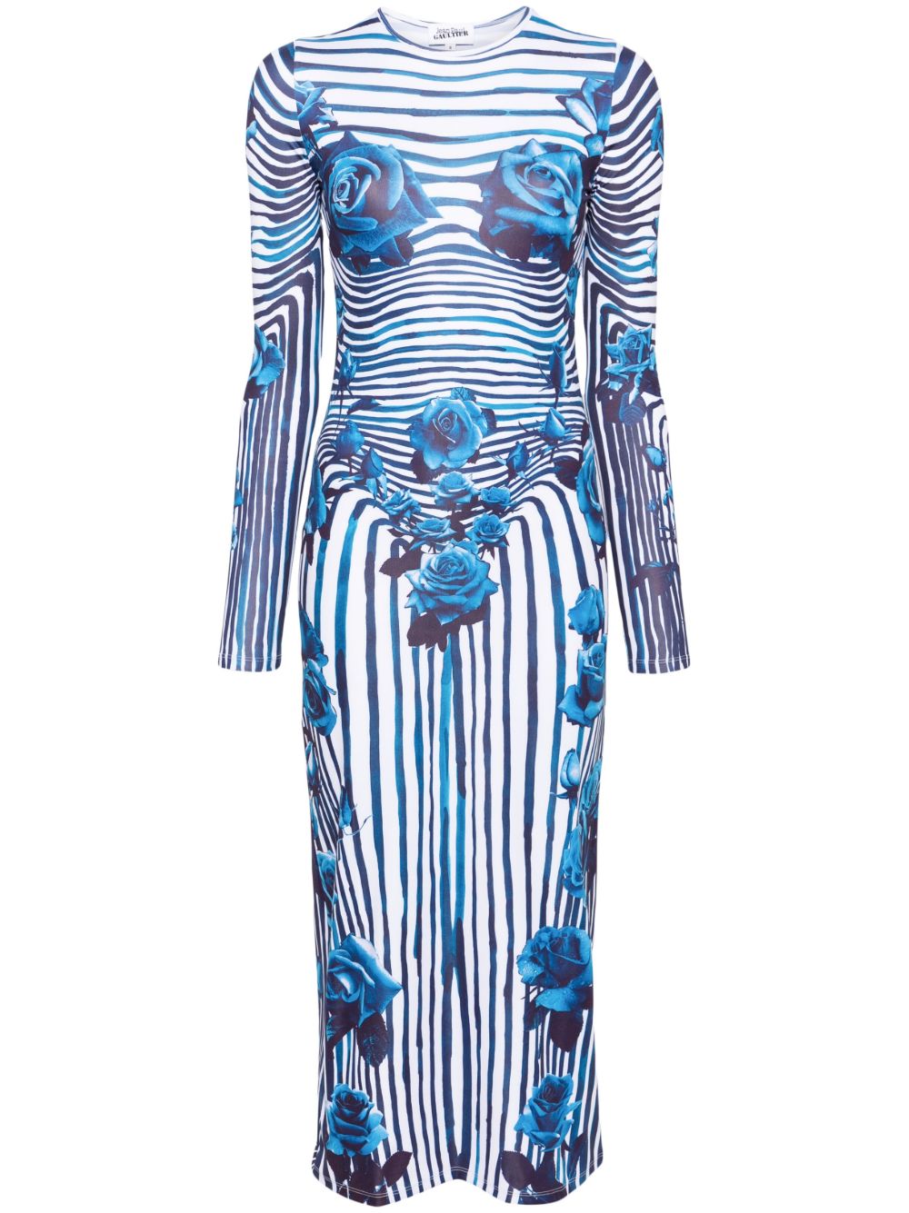 Jean Paul Gaultier Flower Body Morphing 中长连衣裙 - 白色