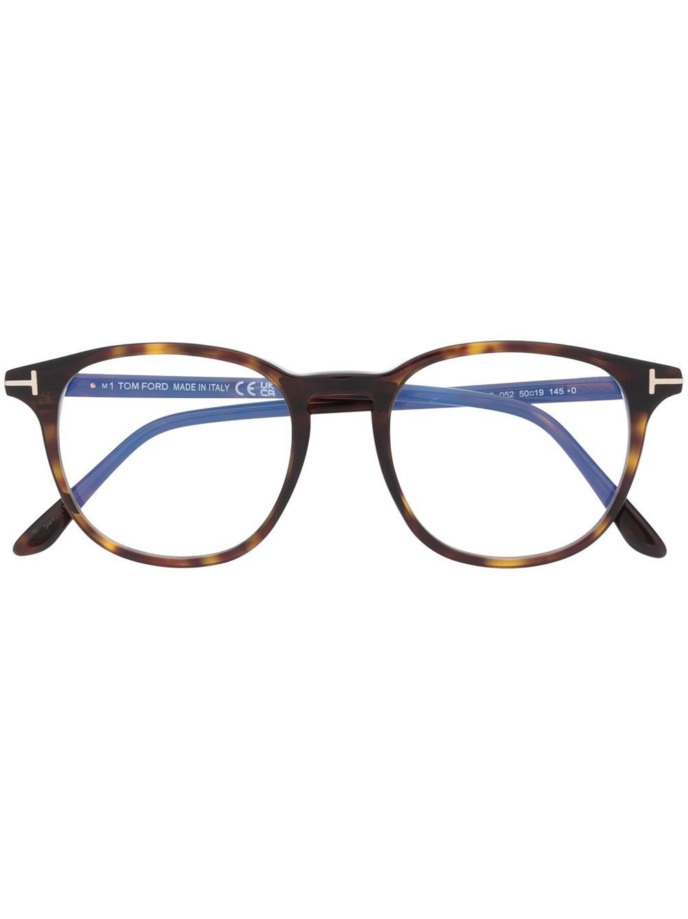 TOM FORD Eyewear 圆框眼镜 - 褐色