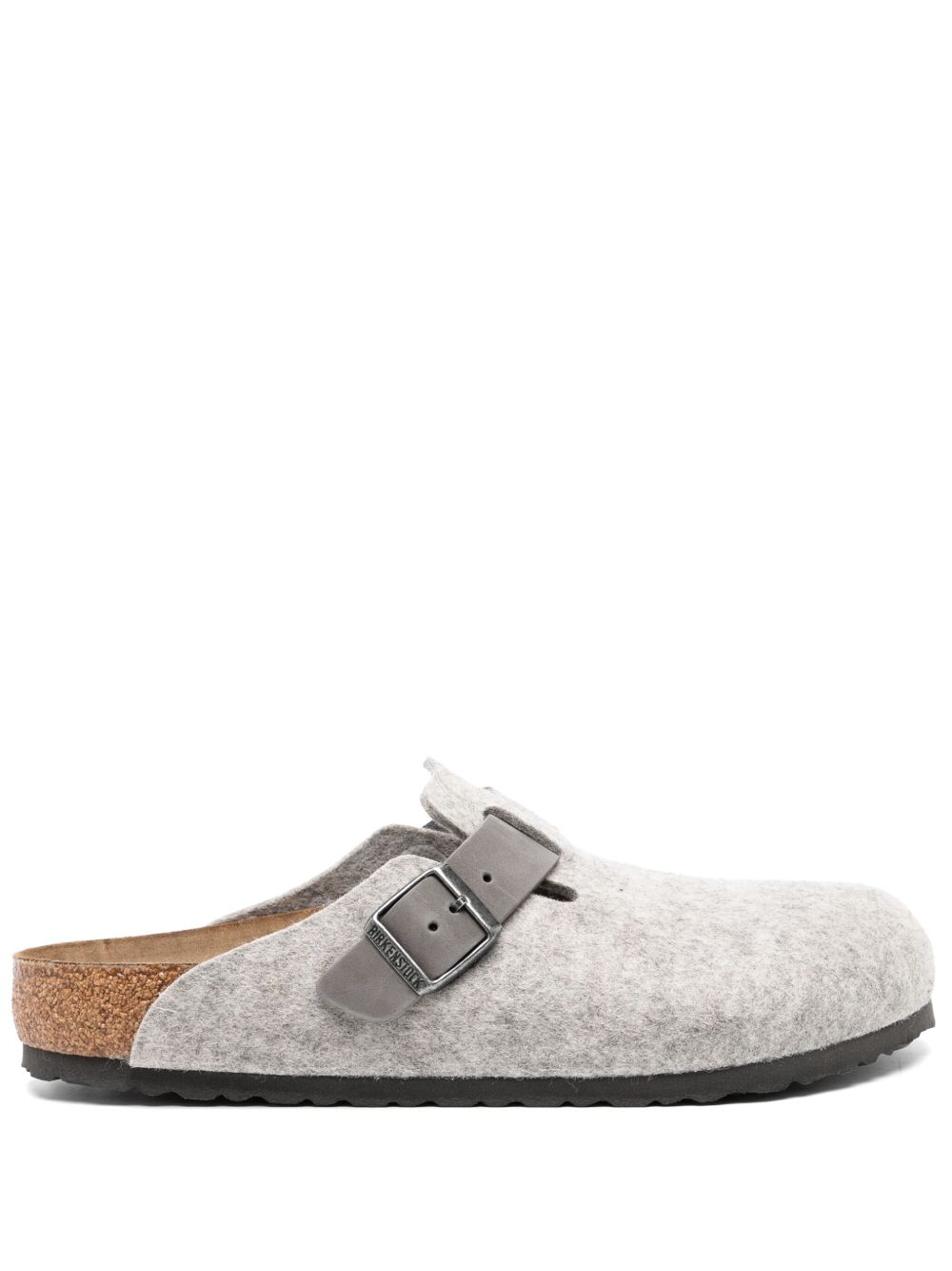 Birkenstock Boston 绒面皮拖鞋 - 灰色