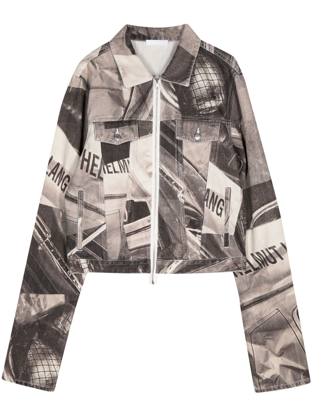 Helmut Lang 汽车印花牛仔衬衫式夹克 - 白色
