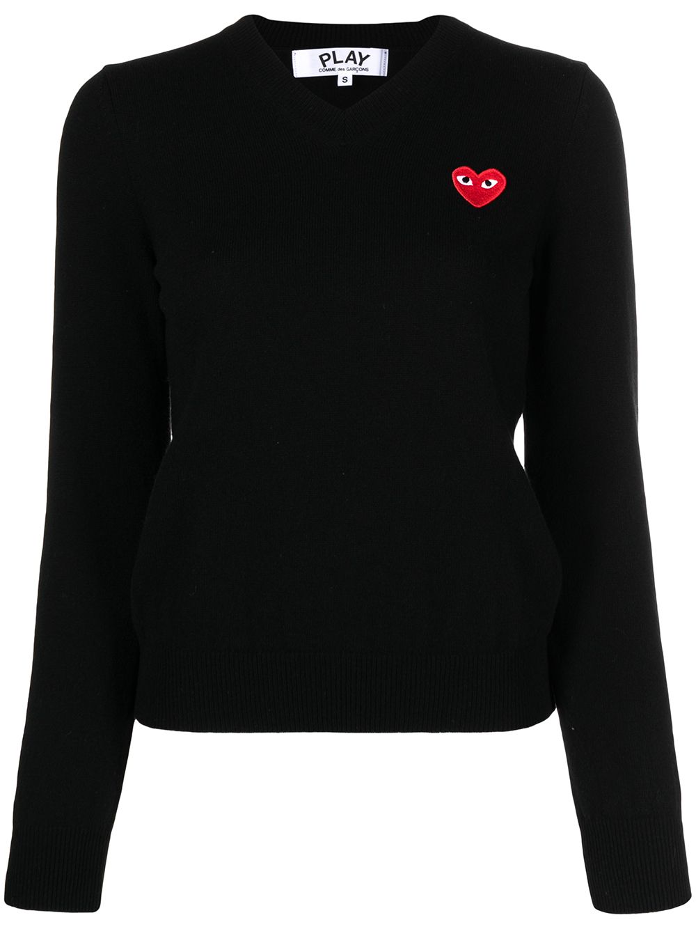 Comme Des Garçons Play V领图案毛衣 - 黑色