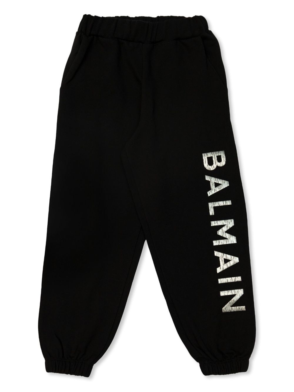 Balmain Kids logo印花棉运动裤 - 黑色