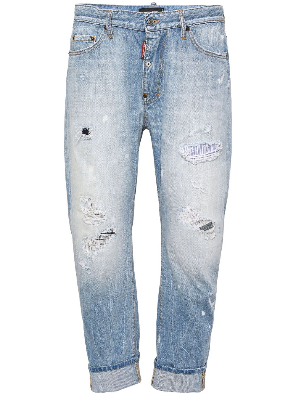 DSQUARED2 仿旧效果直筒牛仔裤 - 蓝色