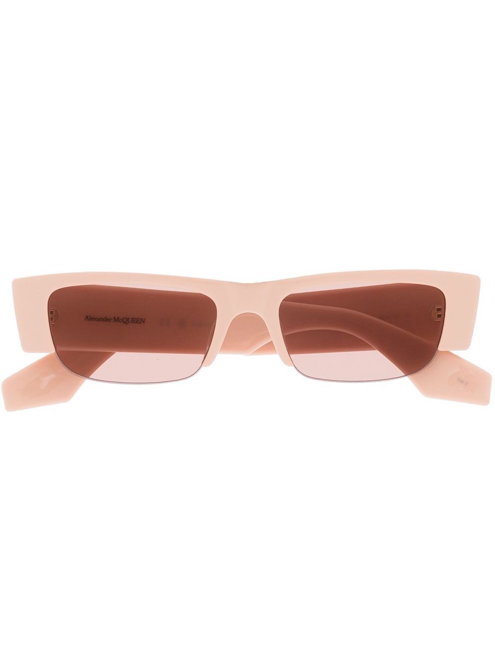 Alexander McQueen Eyewear logo印花细节太阳眼镜 - 粉色