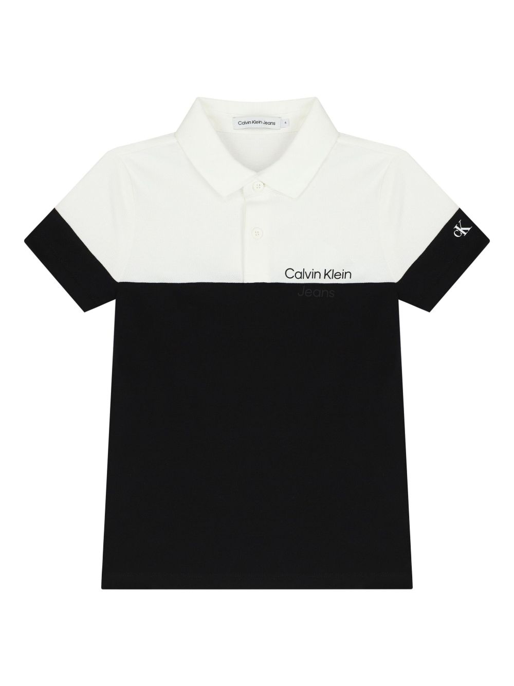 Calvin Klein Kids logo印花polo衫 - 黑色