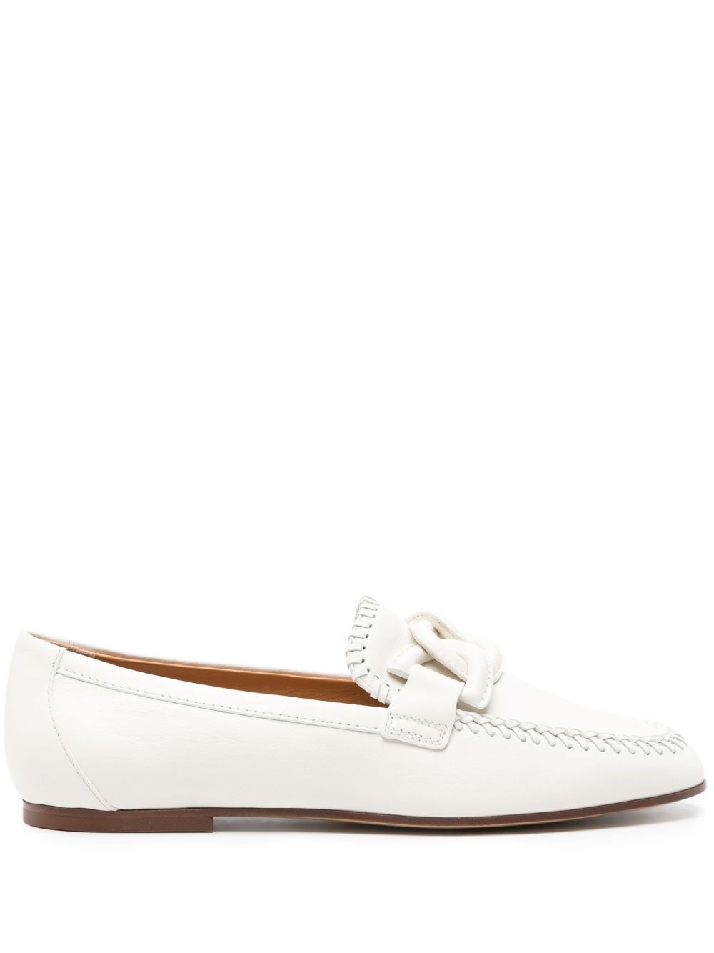 Tod's Kate 皮质乐福鞋 - 白色