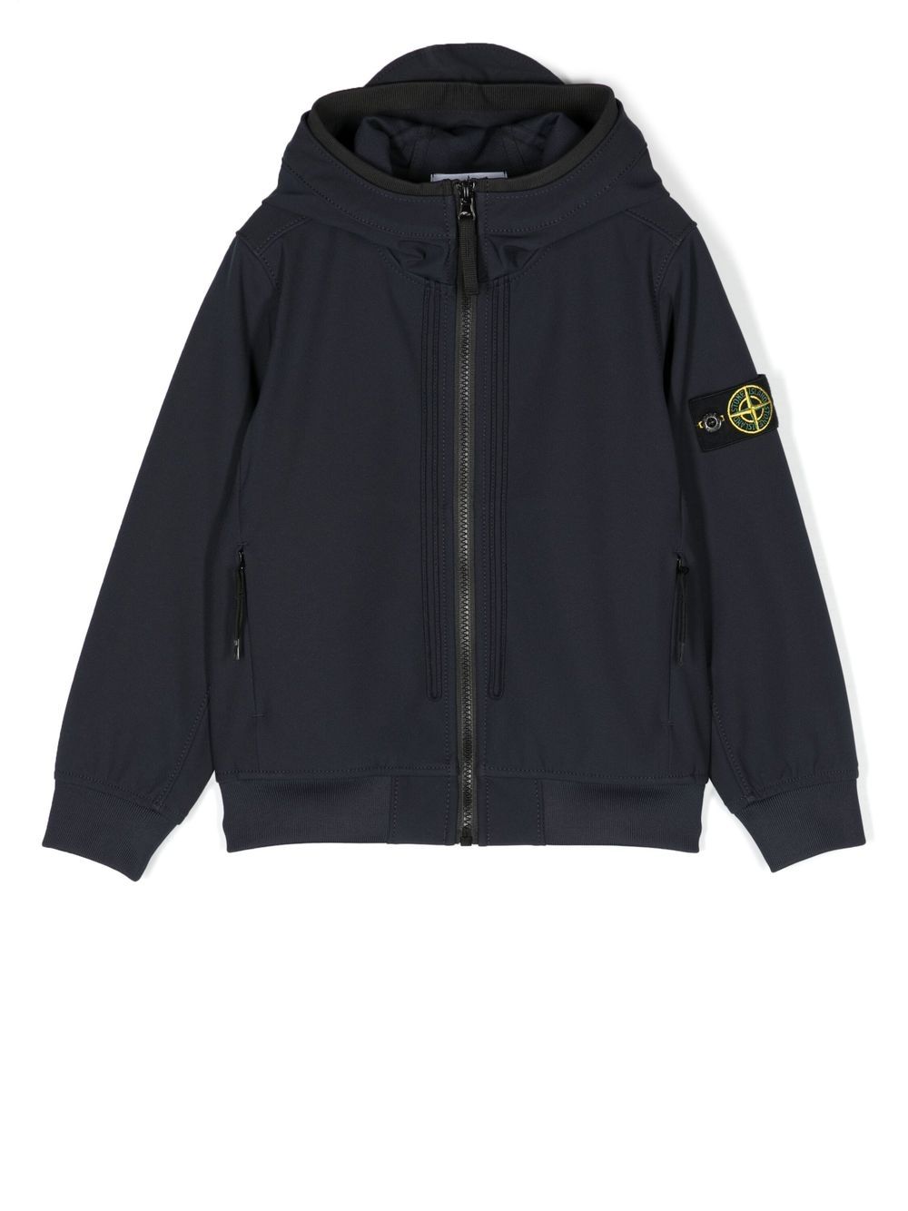 Stone Island Junior 标贴连帽夹克 - 蓝色