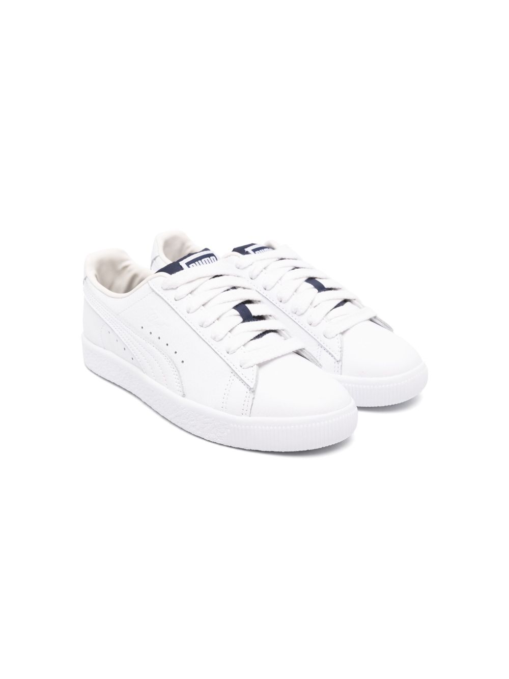 Puma Kids Clyde Varsity II 皮质运动鞋 - 白色