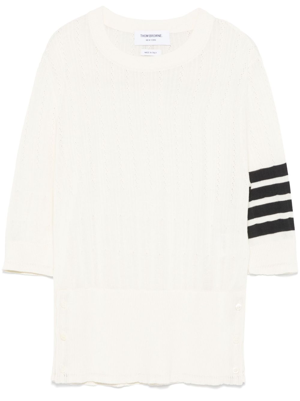 Thom Browne 四条纹毛衣 - 白色