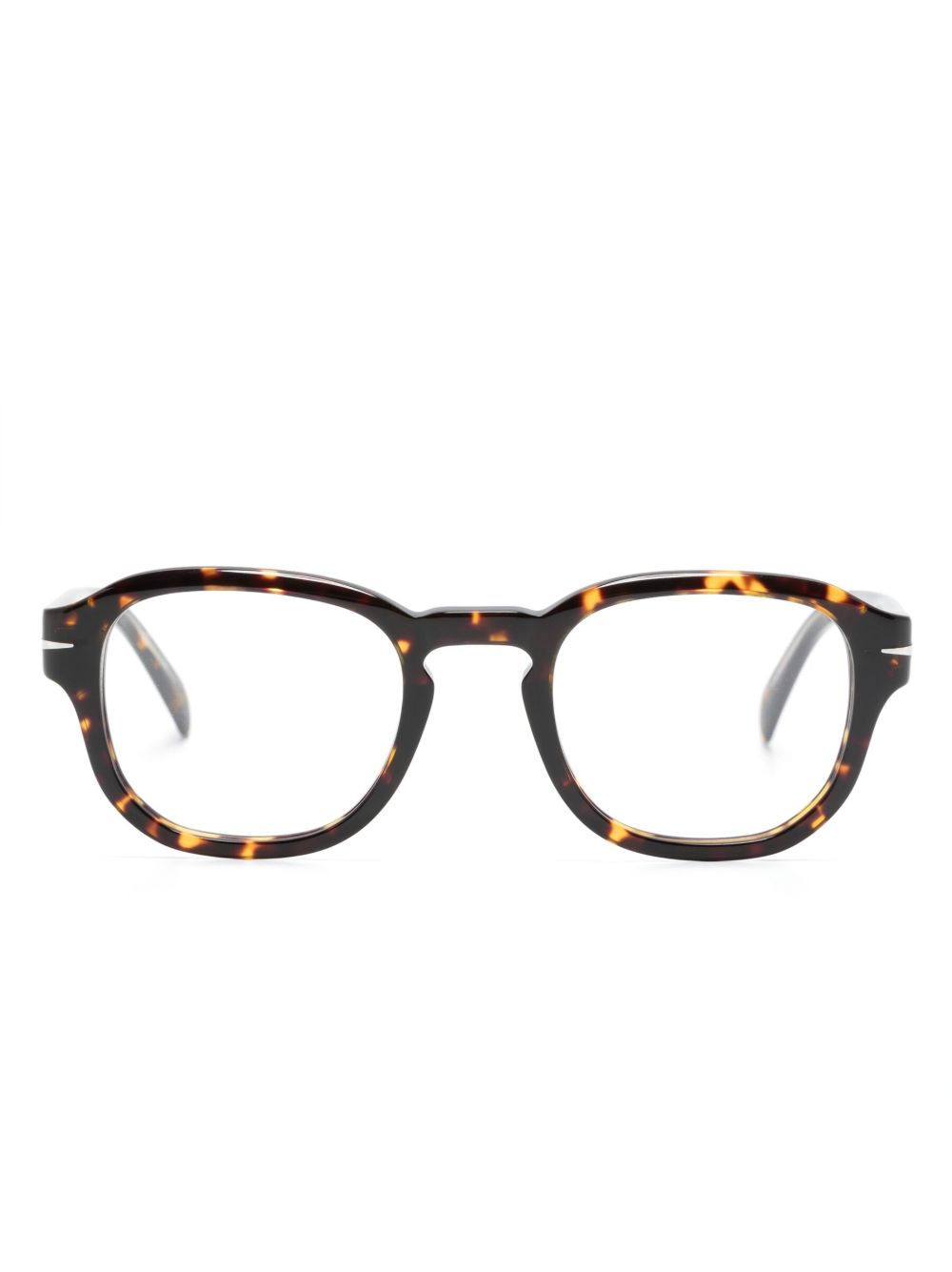 Eyewear by David Beckham 玳瑁纹圆框眼镜 - 褐色