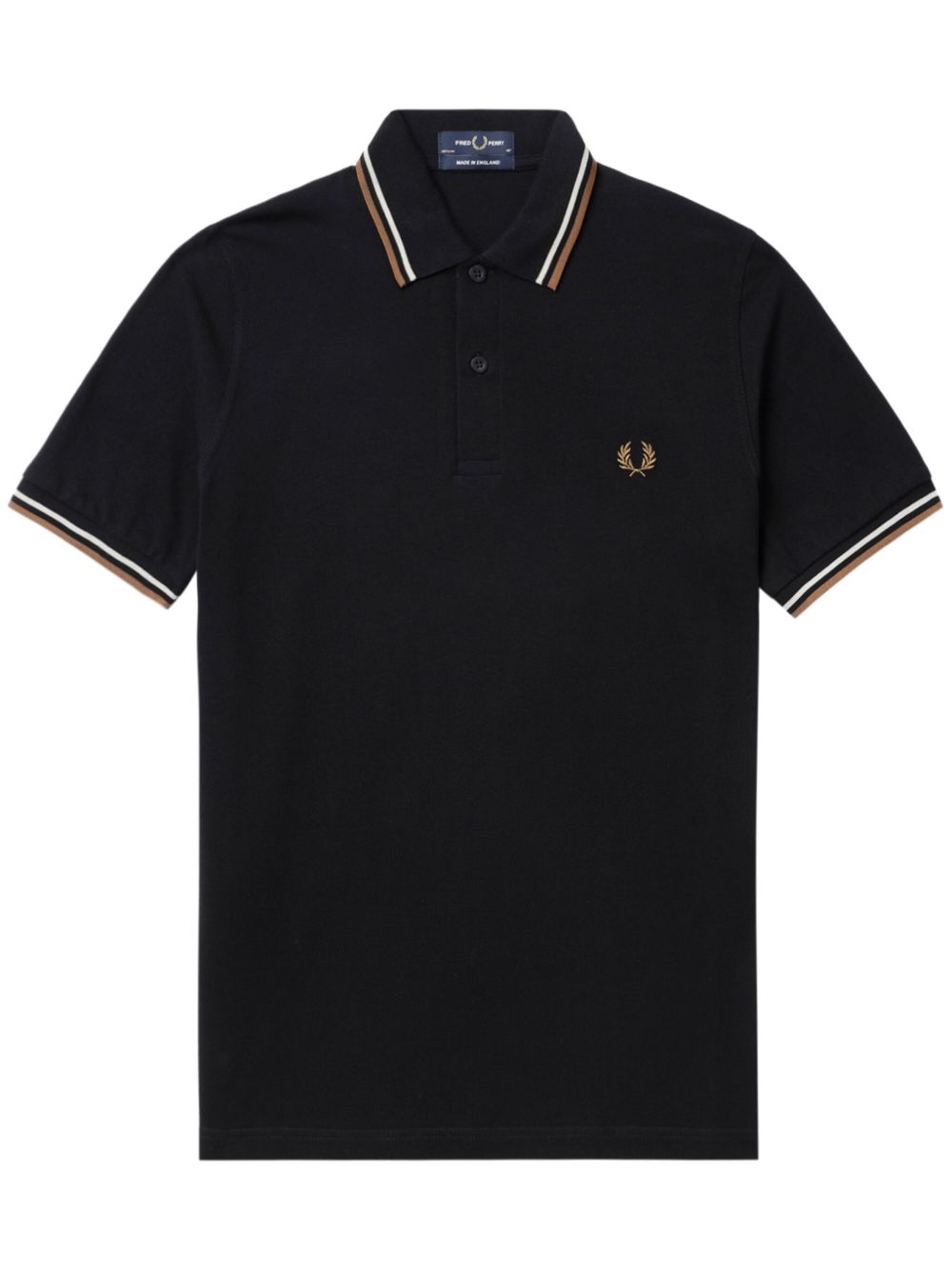 Fred Perry M12 Twin Tipped 棉质珠地布针织polo衫 - 黑色