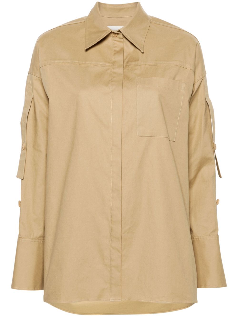 3.1 Phillip Lim 缩褶衣袖棉衬衫 - 中性色