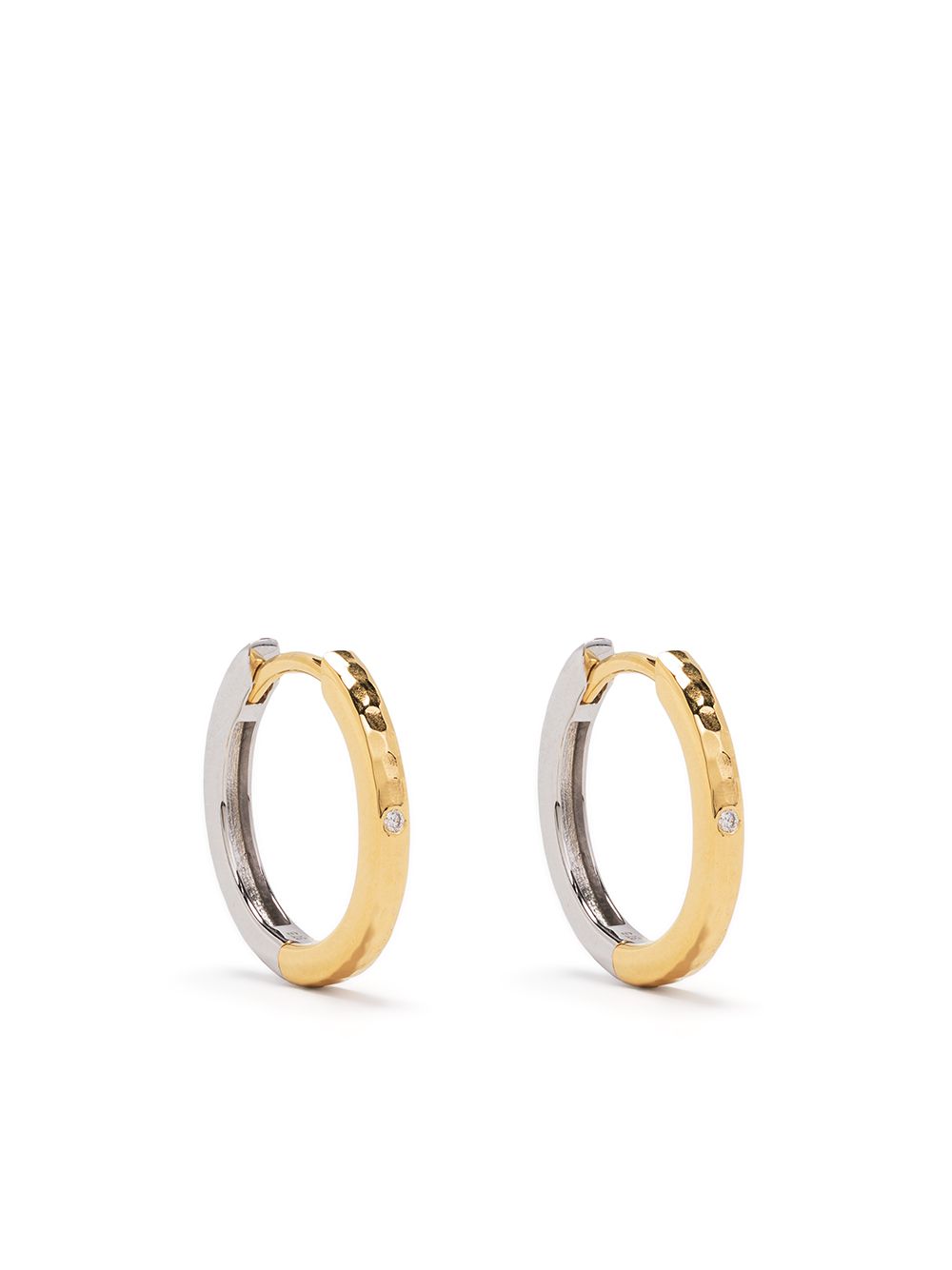 DOWER AND HALL 9K黄金双面钻石中号耳环 - 金色