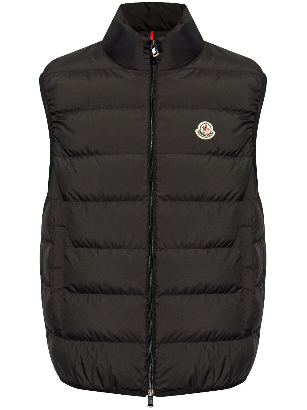 Moncler 企领标贴羽绒马甲 - 黑色