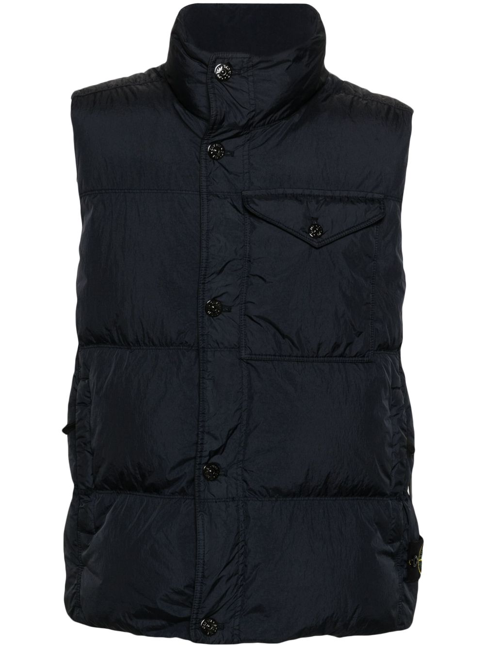 Stone Island 罗盘徽章填充马甲 - 蓝色
