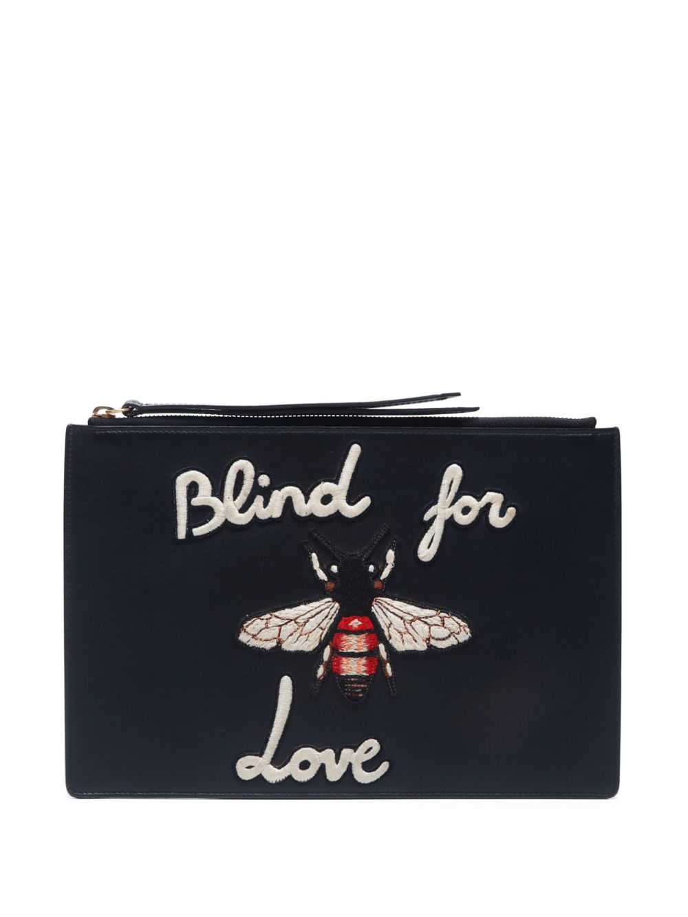 Gucci Pre-Owned Bee Blind for Love 手拿包（2010-2020年代典藏款） - 黑色