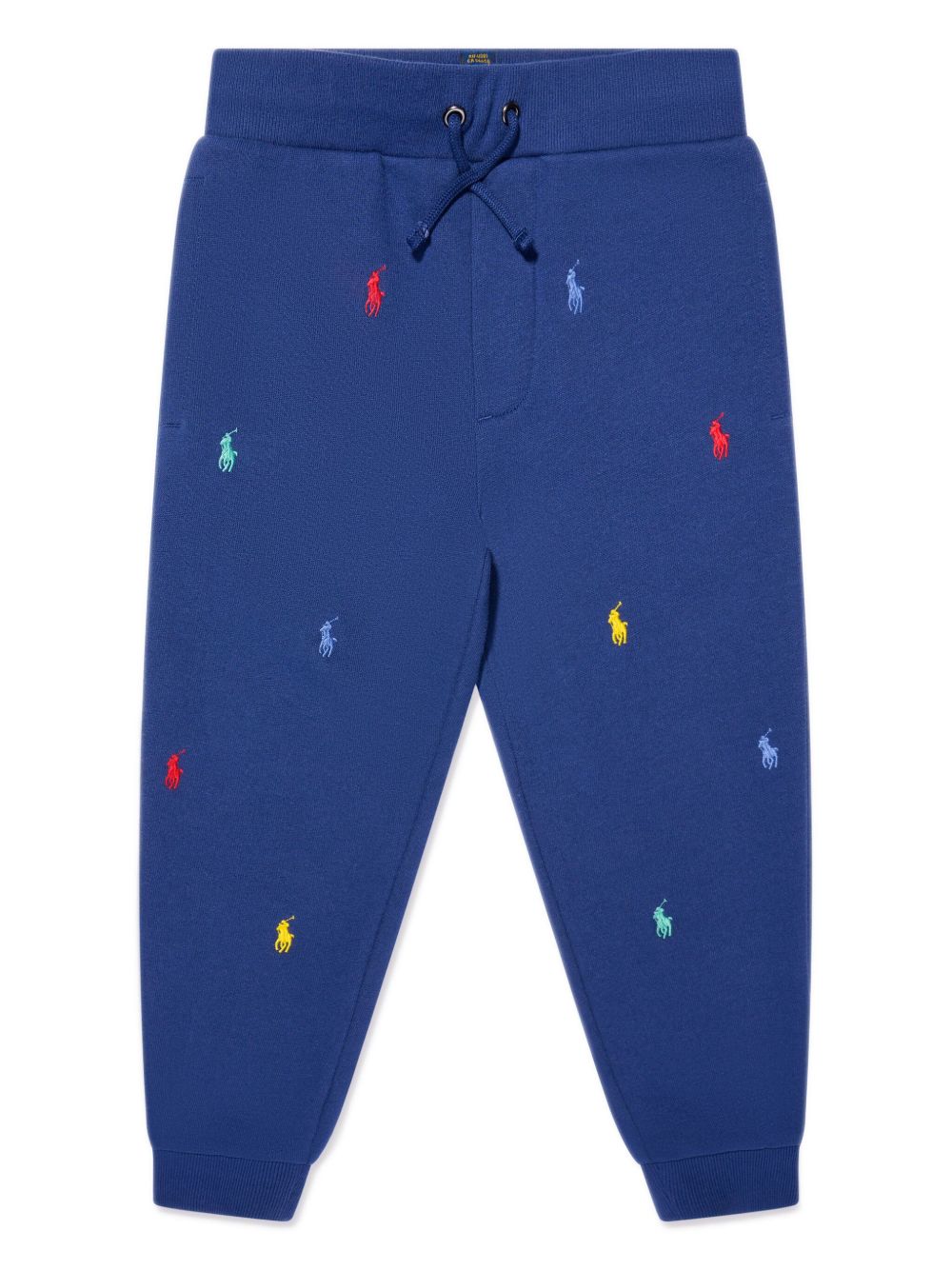 POLO RALPH LAUREN KIDS Polo Pony 刺绣棉运动裤 - 蓝色