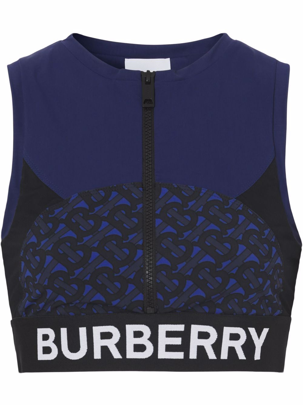 Burberry 博柏利 TB 经典logo印花拉链短款上衣 - 蓝色