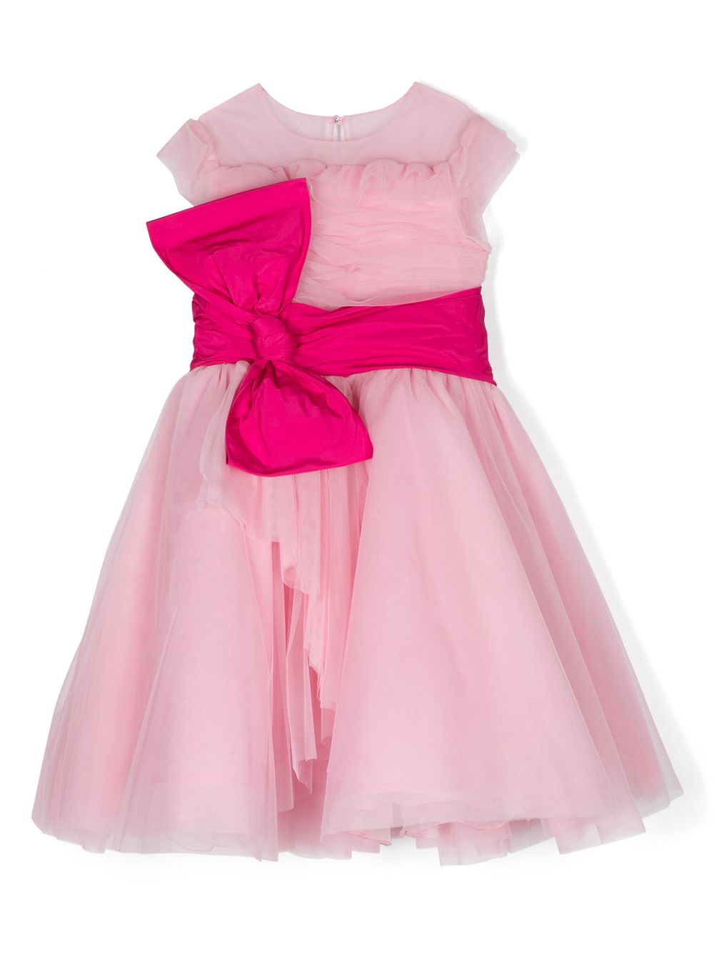 MARCHESA KIDS COUTURE 蝴蝶结细节薄纱连衣裙 - 粉色