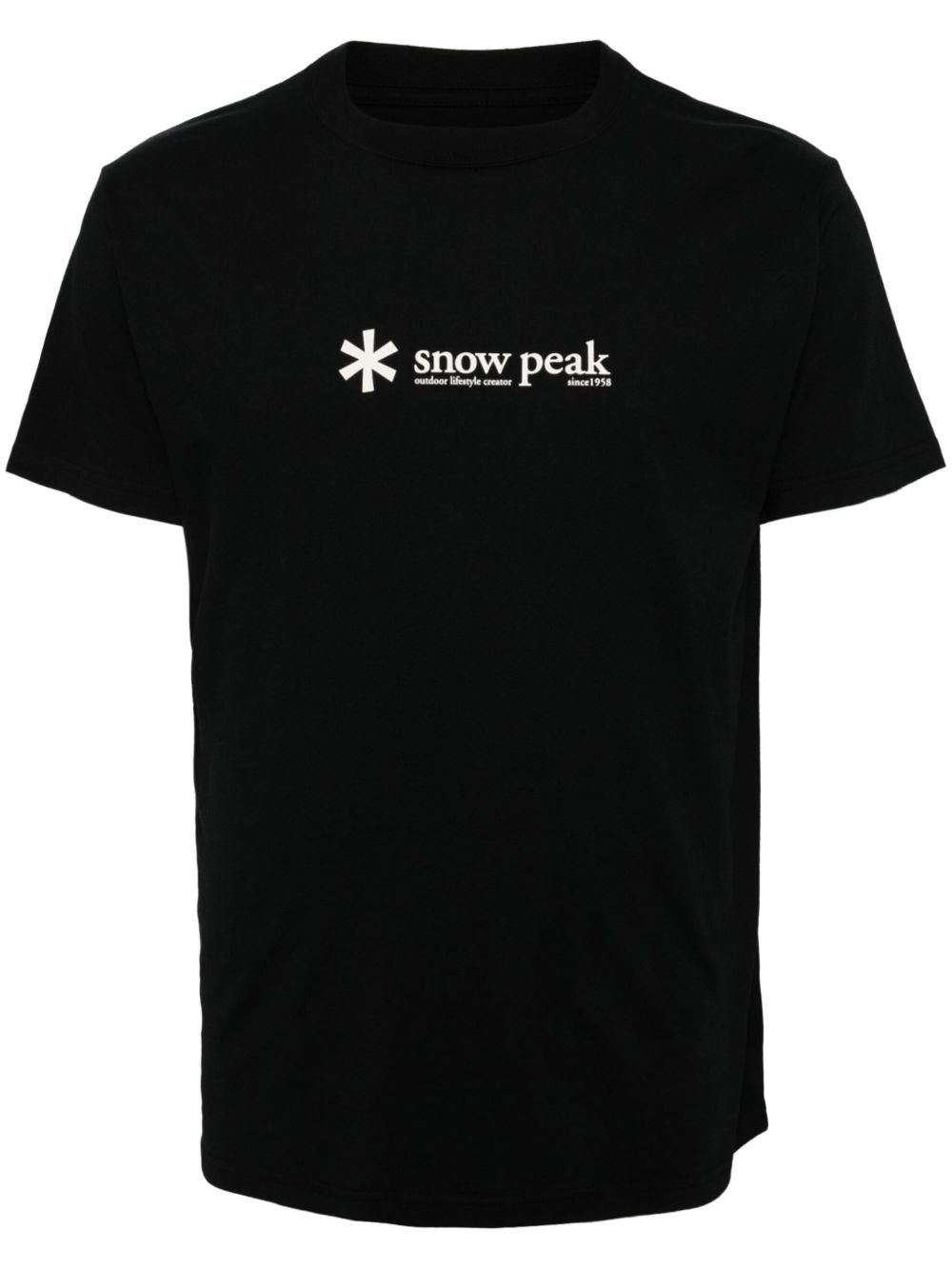 Snow Peak logo印花短袖T恤 - 黑色