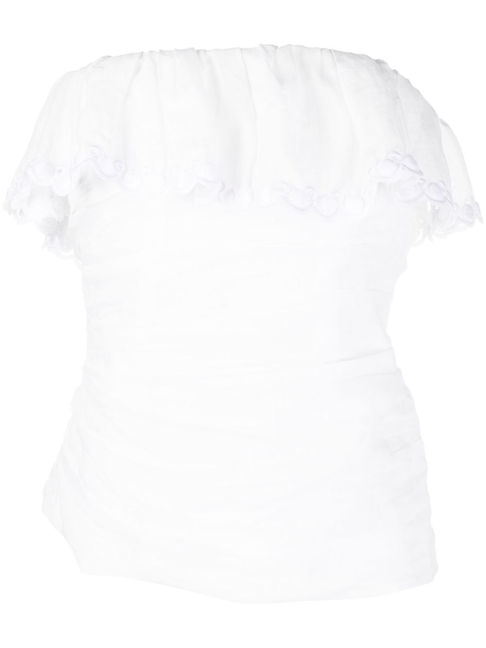 ISABEL MARANT 荷叶边细节无袖上衣 - 白色
